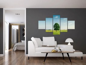 Obraz drzewa na łące (125x70 cm)