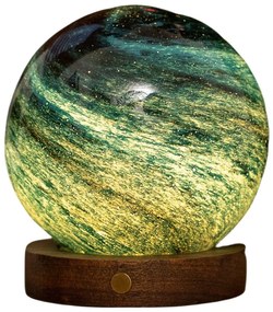 Lampa stołowa LED w ciemnym naturalnym kolorze ze szklanym kloszem (wysokość 13 cm) Stellar Ocean – Gingko