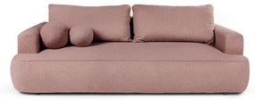 Jasnoróżowa rozkładana sofa z materiału bouclé 247 cm Quinoa – Bonami Selection