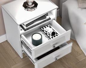 Szafka nocna BLANC 04 2S biały połysk ML MEBLE