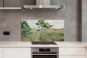 Panel szklany do Kuchni Góra Świętej Wiktorii i Wiadukt - Cézanne