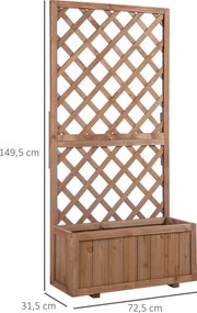 skrzynka na kwiaty kratka na pnącza skrzynka na rośliny skrzynka z kratką szpaler kratka na rośliny drewno | Aosom.pl