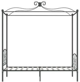 Szare metalowe łóżko z baldachimem 100x200 cm P8-A22