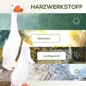 Outsunny Doniczka, Łabędź z torbą na ramię, Odporny na warunki atmosferyczne, 32 x 18 x 60 cm, Biały, Brąz