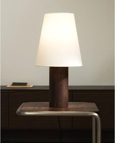 Biała/w ciemnym naturalnym kolorze lampa stołowa z tekstylnym kloszem (wysokość 49,5 cm) Marga – Kave Home