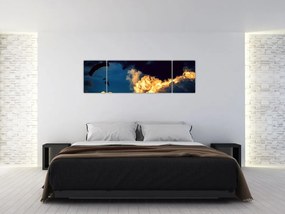 Obraz skoczka spadochronowego w chmurach (170x50 cm)