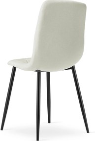 Kremowe krzesło do kuchni LIBRA z czarnymi nogami