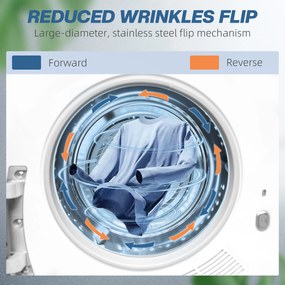 HOMCOM Suszarka z dezynfekcją UV, kompaktowa budowa, pojemność 4 kg, stal nierdzewna, Biały