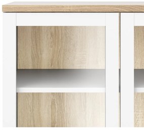 Biało-naturalna witryna w dekorze dębu 89x203x36 cm Roomers – Tvilum