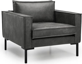 Ciemnobrązowy fotel ze sztucznej skóry Scandic Rate