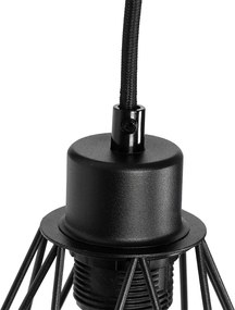 Rustykalna lampa ścienna czarna z drewnem - Chon