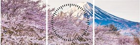 Obraz - Japonia wiosną (z zegarem) (90x30 cm)