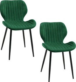 2x Krzesło tapicerowane pikowane welur SJ.17 Butelkowa zieleń