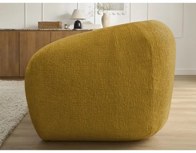Musztardowa rozkładana sofa z tkaniny szenilowej 228 cm Neyo – Bobochic Paris