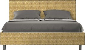 Łóżko bez stelaża tapicerowane 160x190 tkaniny Aragona 3 Żółty Adele