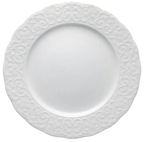 Biały talerz porcelanowy Brandani Gran Gala, ⌀ 25 cm