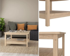 Kwadratowy stolik kawowy z półką Madrid, jackson hickory