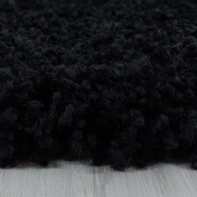 Dywan shaggy Best czarny 200 cm x 200 cm koło