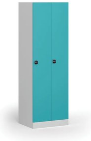 Metalowa szafka ubraniowa S1, 2-drzwiowa, 1850 x 600 x 500 mm, demontaż, zamek RFID, drzwi zielone