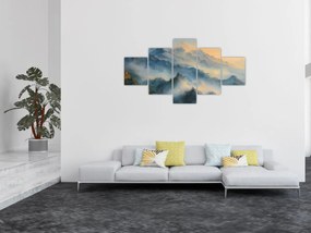 Obraz - Malowany górski krajobraz (125x70 cm)