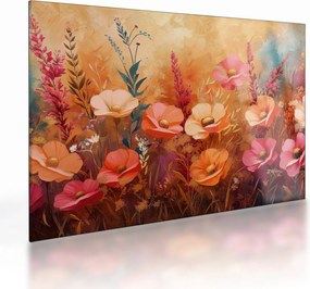 Obraz na szkle - Kwiaty łąkowe, malarstwo (70x50 cm)