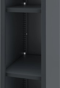 Regał metalowy wąski, archiwizacyjny na dokumenty antracytowy: TIM 250 x 1950 x 600 mm