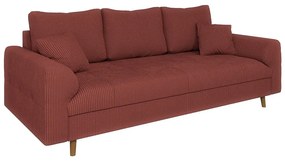 Ceglasta sztruksowa sofa 210 cm Ariella – Ropez