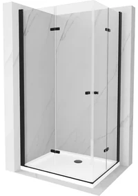 Mexen Lima Duo kabina prysznicowa składana 80 x 70 cm, transparent, czarna + brodzik Flat - 856-080-070-70-02-4010B