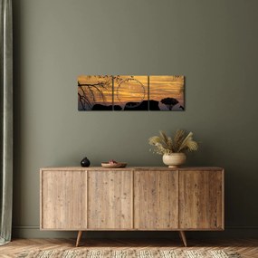 Obraz Safari (z zegarem) (90x30 cm)