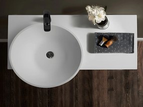 Umywalka wisząca z litą powierzchnią z wieszakiem na ręczniki – Biała – Szer. 100 x Głęb. 54 x Wys. 20 cm – YUMIKO