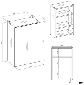 Kaszmirowa lustrzana szafka łazienkowa górna G1-A62