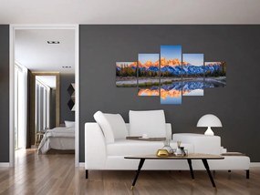Obraz ośnieżonych szczytów górskich (125x70 cm)