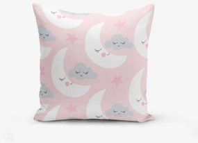 Poszewka na poduszkę z domieszką bawełny Minimalist Cushion Covers With Points Moon And Cloud, 45x45 cm