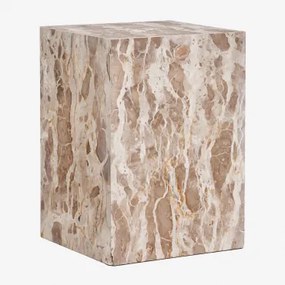 Zestaw 2 Szafek Nocnych 35x35 Cm Z Naturalnego Kamienia Aluret Marmur Beżowy Panther - Sklum