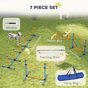 PawHut Zestaw Agility dla Psów 7-częściowy do Treningu i Zabawy z Przeszkodami