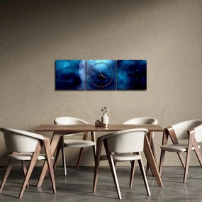 Obraz księżyca nad morzem (z zegarem) (90x30 cm)