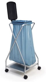 Stojak na kółkach na 1 worek na śmieci 70/120 l, czarny 440 x 480 x 930 mm