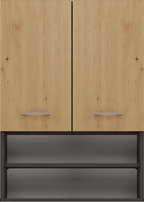 Szafka Pola MINI DK | Antracyt/Dąb Artisan | 64x30x90 cm | Szafka Łazienkowa  Wisząca