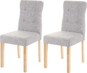 Krzesło do jadalni MCW-E58 (zestaw 2 sztuk), tkanina/tekstylia szary, jasne nogi
