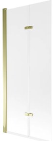 Mexen Castor parawan nawannowy 2-skrzydłowy 80 x 150 cm, szron, złoty - 892-080-002-50-30