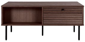 Ciemnobrązowy stolik w dekorze dębu 50x100 cm Kyoto – House Nordic