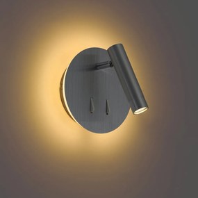 Nowoczesna stalowa lampa ścienna z diodą LED i USB-C - Croft