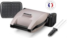 Gofrownica LAGRANGE 019133 Szary Perłowy 1200W - Płyty z Odlewu Aluminiowego Nieprzywierające, Regulacja Miękkości/Chrupkości, Dołączony Patyczek do Gofrów