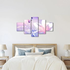 Obraz - Motyl lecący do kwiatu (125x70 cm)