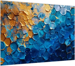 Obraz - Niebiesko-złoty obraz (70x50 cm)