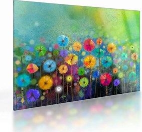 Obraz na szkle - Abstrakcyjne kwiaty (70x50 cm)
