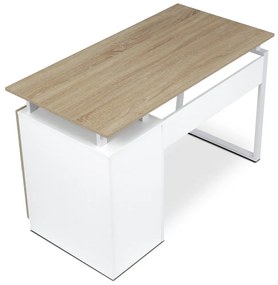 Biurko 3218 SON, białe i dąb sonoma