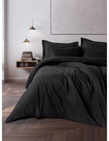 Czarna pościel jednoosobowa z bawełny renforcé 140x200 cm Checkered – Mila Home Luxury