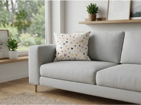 Bawełniana poszewka na poduszkę DOTHEARTS POLY 45x45 cm, kremowy