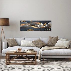 Obraz - Grafika z jeleniem (z zegarem) (90x30 cm)